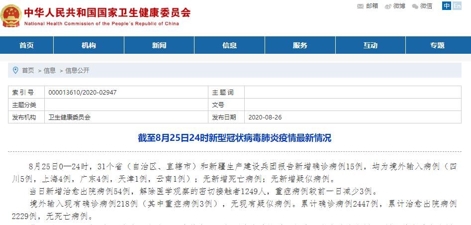 【31省新增15例均为境外输入,31省新增8例均为境外输入】