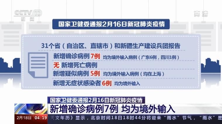 31省市新增8例均为境外输入/31省新增7境外输入